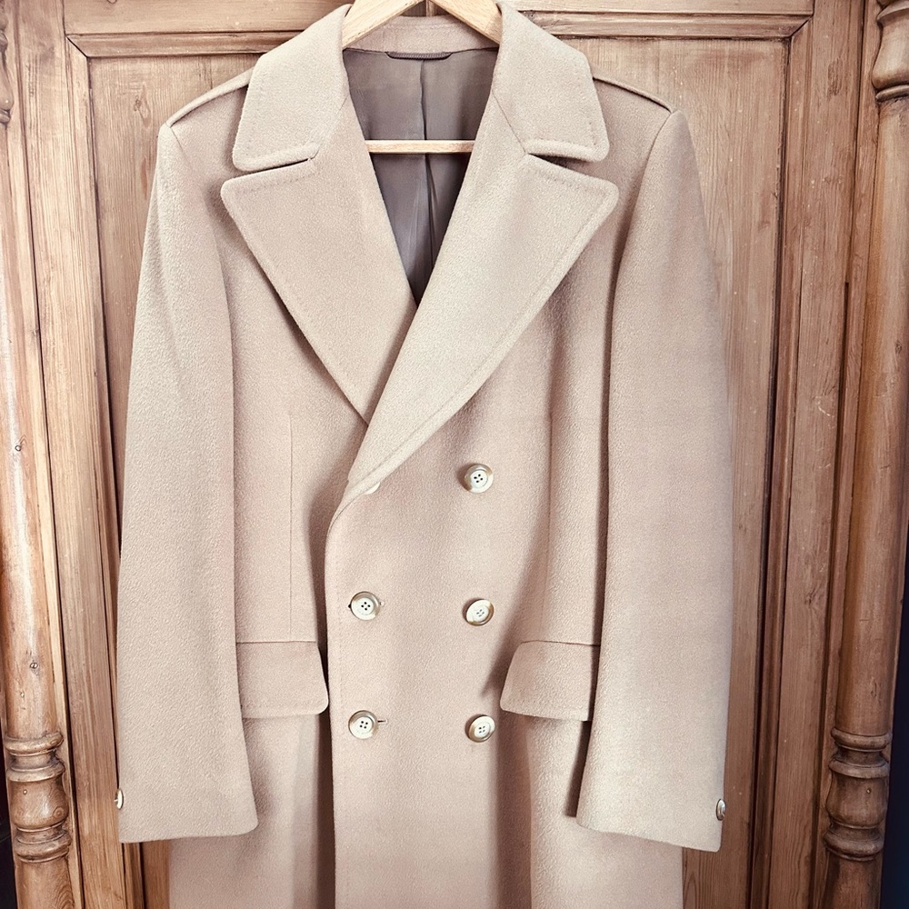 Men's Double-Breasted Wool Overcoat